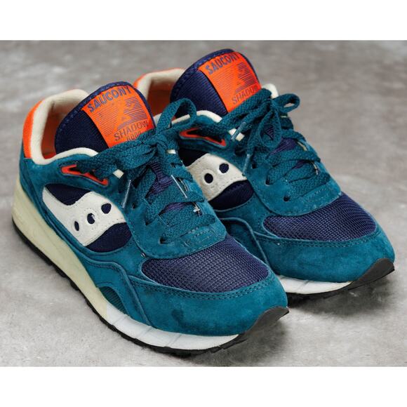Saucony Shadow 6000 Green Suede Navy Orange Sneakers Mens Size 6.5 Womens 8 - Picture 1 of 16